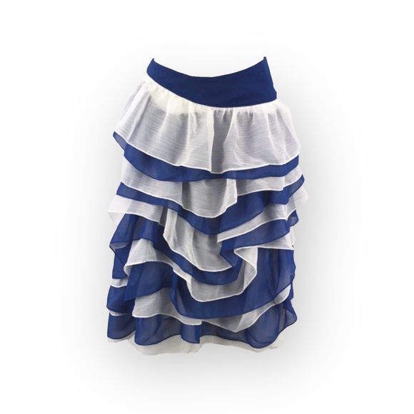HTF: Anthropologie x Chris Benz Capsule Collab ❃ Carmen Tiered Skirt ❃ Cobalt ❃ - Picture 5 of 16